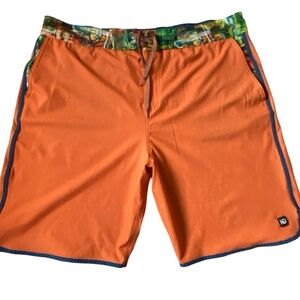 tentree Mens Orange Swim Beach Vacation Suit Shorts.Sz-40